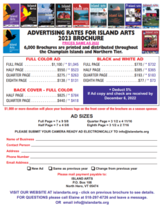 Island Arts Advertising Spec Sheet & Order Form 2022